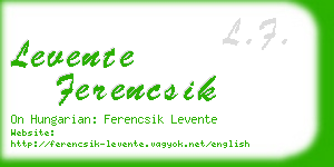 levente ferencsik business card